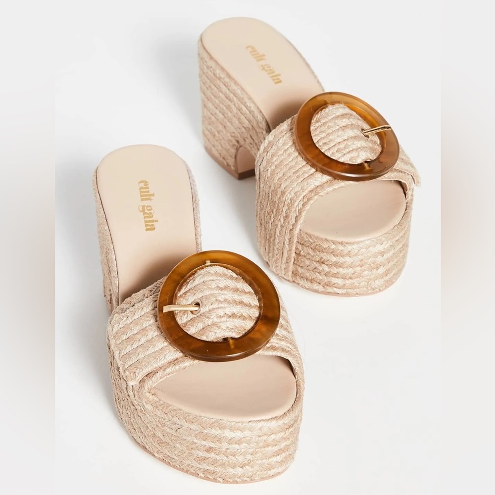 Cult Gaia Cleia Platform in Off White Platform Open Toe Sandal Size EU 39 New